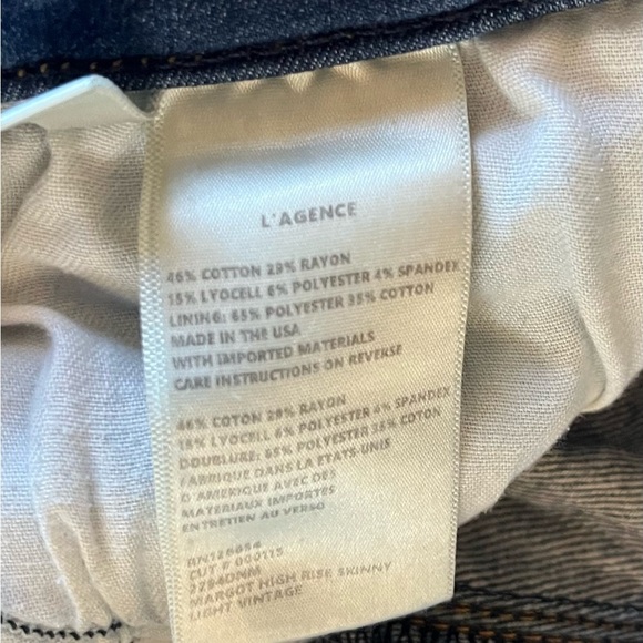 L’AGENCE high waisted skinny ankle jeans size 26 - Picture 5 of 12